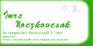 imre moczkovcsak business card